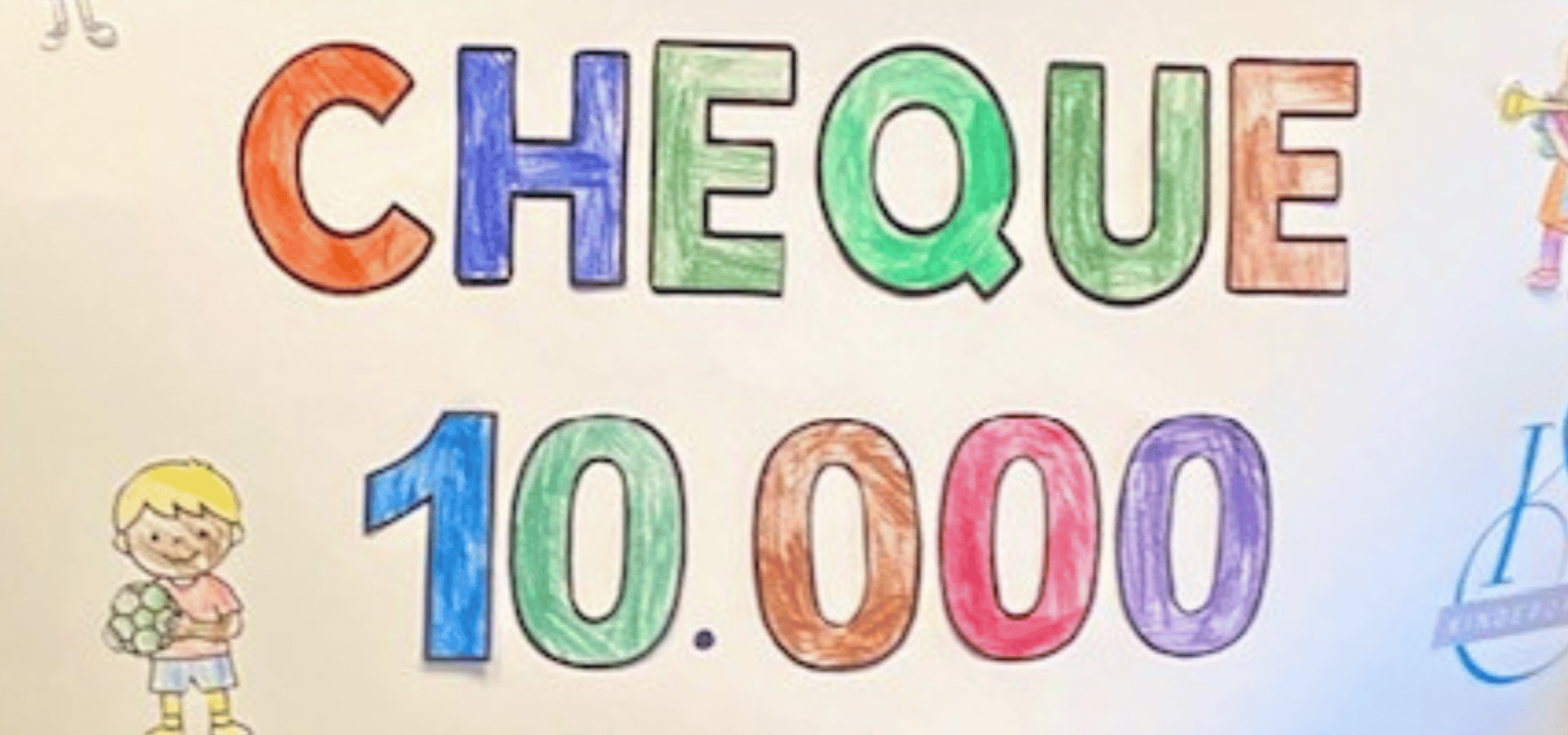 Cheque overhandigd aan Stichting Run4Schools!